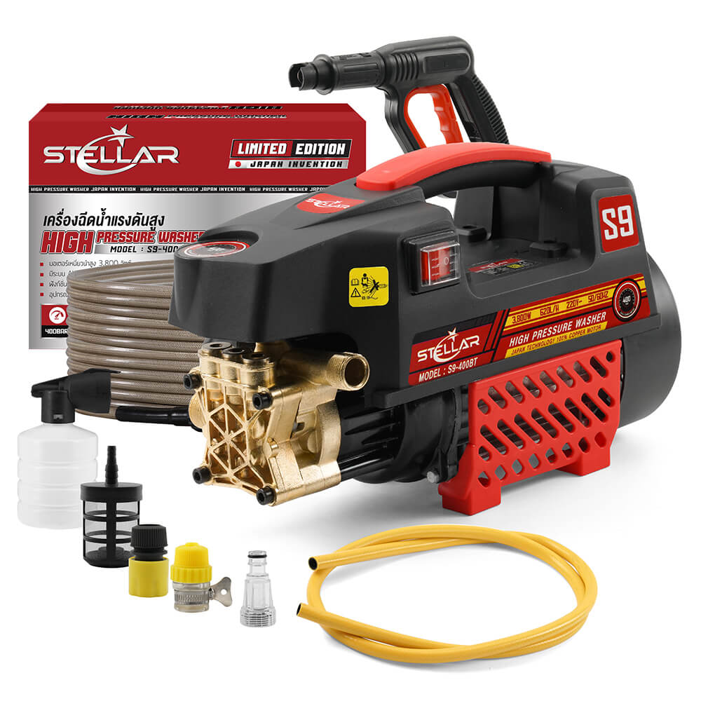 เครื่องฉีดน้ำแรงดันสูง STELLAR รุ่น S9-400BT 400 บาร์ 3800 วัตต์